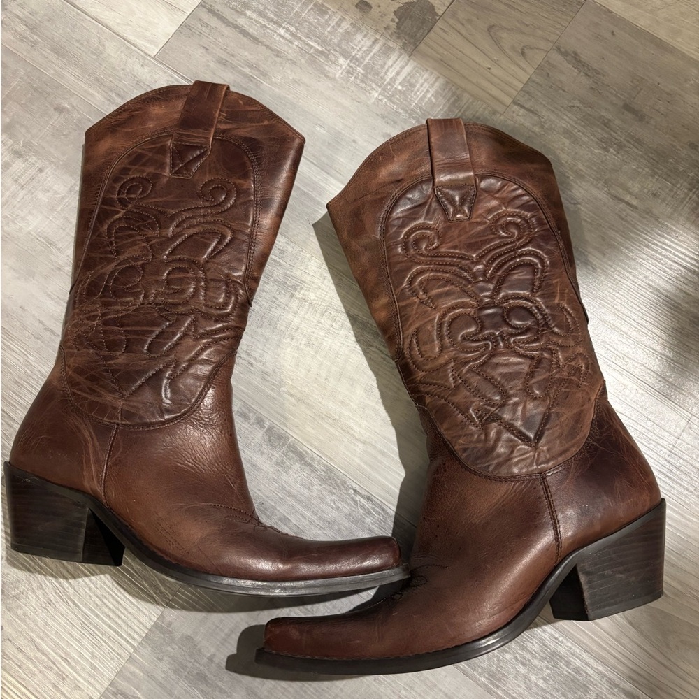 Penny Loves Kenny Brown Heeled Cowboy‎ Boots